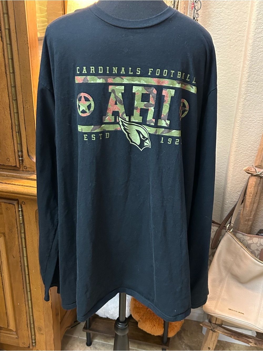 Port and Company Black Long-Sleeve Cardinals Camo Logo Tee